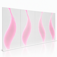 Décoration Murale Populaire Dusk Charm : Lumières de Fond de Mariage Modernes en Acrylique Carré avec Fleurs Artificielles, Toucher Naturel