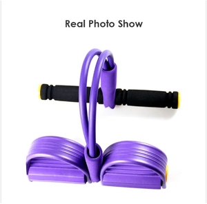 4 tubos gruesos unisex duradero ligero antideslizante yoga pedal tensor potencia resistencia cinturón pilates barriga entrenador banda - Product Image 5