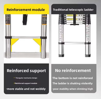 Échelles télescopiques multifonctionnelles en acier inoxydable de 2,1 m, certifiées EN131, pliables et portables pour usage domestique et extérieur