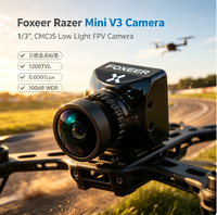 Caméra FPV Foxeer Razer Mini V3 Micro et NANO 1200TVL pour drones de course, commutable 4:3/16:9, en plastique, NTSC/PAL, accessoires pour drones