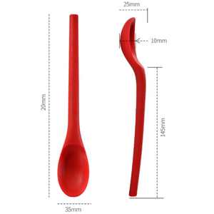 Cuchara de Silicona de Grado Alimenticio para el Hogar, Cuchara de Silicona Flexible con Mango Largo para Servir Sopa en la Cocina - Product Image 4