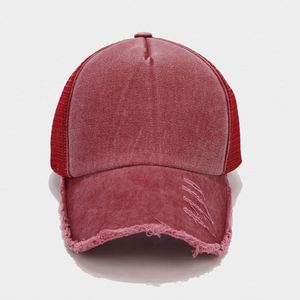 BSCI Factory Wholesale Blank Distressed 5 Panels Mesh Baseball Caps Custom Trucker Hats - Product Image 6