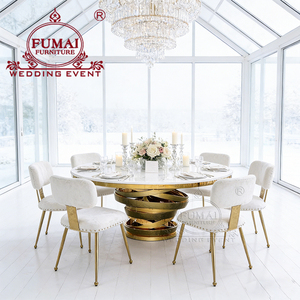 Mesas de Comedor Modernas para Bodas al Aire Libre Estilo Americano, Tablero de MDF, Base de Acero Inoxidable, No Plegables, Alquiler de Muebles para Hoteles y Eventos, Fumai - Product Image 4