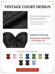 Chuangerm En stock 2026 Meilleures ventes Corset <span class=keywords><strong>vintage</strong></span> pour femme, style bustier, avec nœud en dentelle, coupe ajustée, serre-taille et baleines, effet gainant - Product Image 4