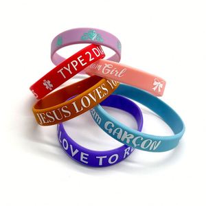 Bracelet en caoutchouc fin personnalisé avec logo promotionnel, bracelet en silicone personnalisé - Product Image 1