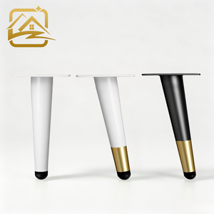 Kulfi Leg Metal Chair Leg Multiple Heights Gold Tapered Tube Metal Sofa Legs Iron Furniture Legs for Chair and <b>Desk</b> - Product Image 1