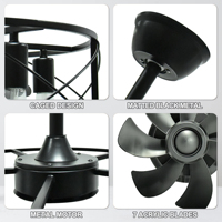 Comedor dormitorio Control remoto araña jaula cerrado ventilador de techo LED 80 E26 bombilla lámpara 50000 Industrial rústico Vintage