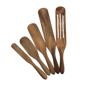 Ensemble de spatules en bois personnalisées pour la cuisine, ensemble de spatules en bois d'acacia naturel - Product Image 1