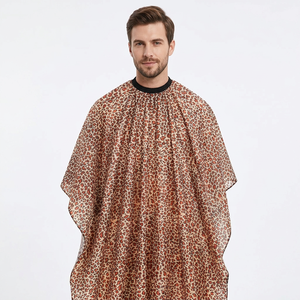 Capa de Salón con Estampado de Leopardo, Impermeable, Delantal para Peluqueros, Capa de Estilista con Diseño Animal, Bata para Cortar el Cabello, Capa Profesional para Barberos - Product Image 1