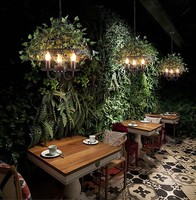 Lampe suspendue vintage en herbe synthétique, luminaires décoratifs personnalisés pour intérieur, bar, restaurant