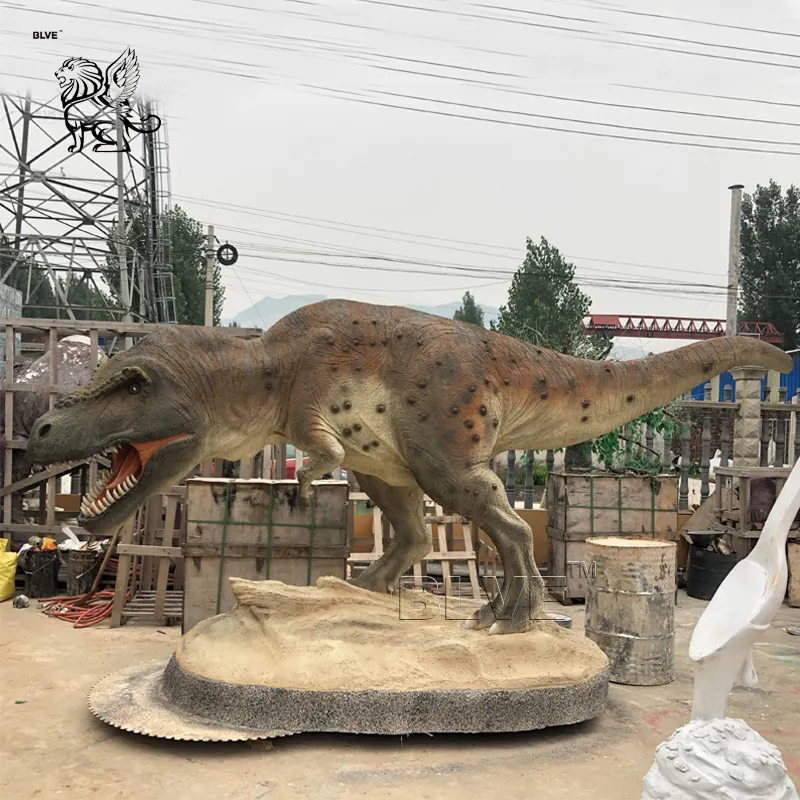 Patung dinosaurus ukuran manusia hidup, patung seni Resin besar hadiah taman hewan serat kaca hidup