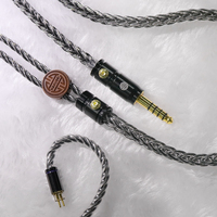 Câble coaxial Hakugei amélioré pour écouteurs 3,5 mm plaqué argent 2 broches 0,78 mm/MMCX blindage combiné 1,25 m microphone moniteur