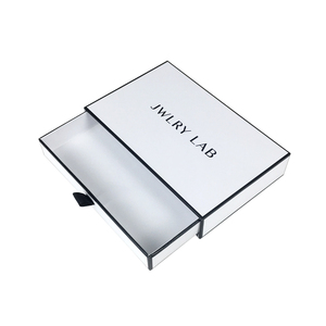 Simple Drawer Cardboard Jewelry Gift Box with Silk <b>Pouch</b> 2021 Custom Logo White Customized Accept CN;GUA Corrugated Board - Product Image 5