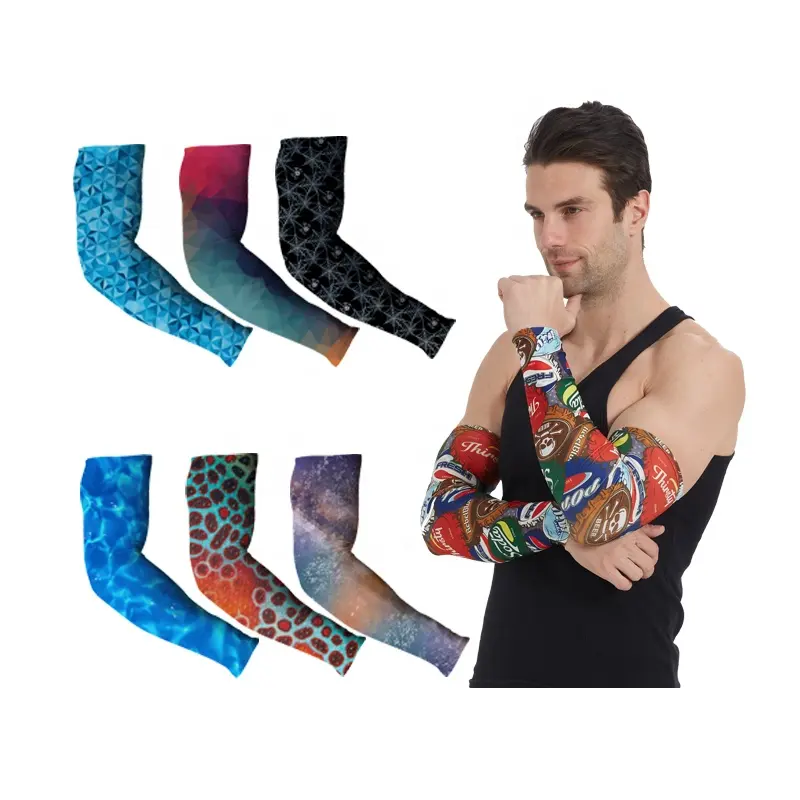 Wholesale Summer Men Women adult Compression Running sport basketball protective sublimated Arm Sleeves