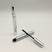 Tube de mascara rechargeable multi-usage en aluminium vide, flacon cosmétique anti-fuite pour mascara et sérum pour cils avec applicateur brosse