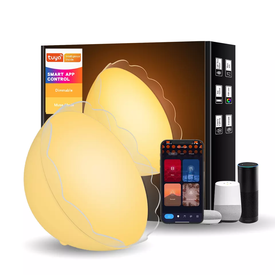 Tuya Smart App-Controlled RGB+CCT LED Lamp Creative Desktop Interior Atmosphere White Shade Voice-Activated Hotel Use Rhythm