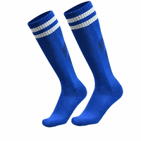 Chaussettes de football antidérapantes en coton de haute qualité pour hommes, avec double bande et fond en tissu éponge, vente en gros