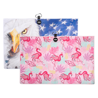 Serviette de golf en microfibre personnalisable directe d'usine en gros serviette de golf magnétique blanche vierge de sublimation