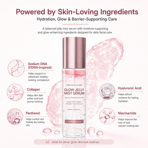 Sérum Brume Éclat au Collagène Rose PDRN Marque Blanche, Acide Hyaluronique, Spray Facial Hydratant et Éclaircissant pour une Peau Rosée et Repulpée - Product Image 3