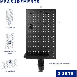 Organizador de Escritorio de Metal con Panel Perforado, Acero al Carbono, Tipo Gancho Rectangular, Estante de Almacenamiento Multifuncional para Accesorios de Deportes Electrónicos - Product Image 5