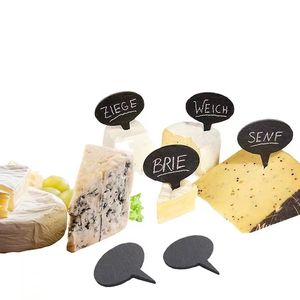 Étiquette de fromage en <span class=keywords><strong>ardoise</strong></span> naturelle, outil de cuisine pour le fromage, étiquette de fromage en <span class=keywords><strong>ardoise</strong></span> marquée à la craie - Product Image 1