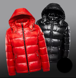 Hoge Kwaliteit Custom Heren Winter Casual Full Rits Gewatteerd Jack Warme Capuchon Glanzende Puffer Donsjack Jas - Product Image 2
