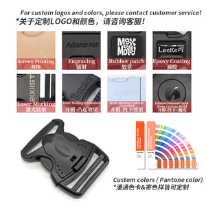 Logo personalizzato 1 pollice Pom nero pesante plastica riciclata fibbia di rilascio laterale curva per zaino tattico impermeabile cinturino in Nylon - Product Image 4