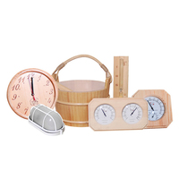 Cubo de Sauna Acrílico Moderno de Alta Calidad con Revestimiento de Plástico, Pala para Agua y Ventanas Transom para Vapor Seco
