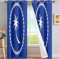 Rideau de fenêtre en polyester à sublimation du drapeau national de Chuuk, rideau thermique occultant pour une expérience de sommeil confortable