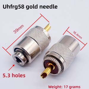 Pl259 UHF nam nối RG58 <span class=keywords><strong>RG59</strong></span> rg6u rg8 đồng trục RF cáp 3 mảnh thiết lập với ABS nhà ở và đồng Pin cho hàn - Product Image 2