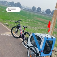 Remorque de luxe électrique à 4 roues pour animaux de compagnie, conçue pour la promenade des chiens, avec un design ingénieux à attacher au vélo, pour petits chiens, en métal