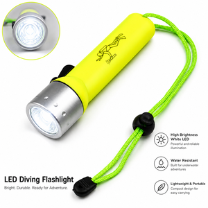 ไฟฉาย LED สำหรับดำน้ำ IP68 กันน้ำ ABS ไฟฉาย LED แบตเตอรี่แห้งสำหรับดำน้ำตั้งแคมป์สำรวจถ้ำทะเลลึก - Product Image 3