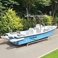 Bateau de pêche sportive Liya 5,8 mètres Panga à double coque haute pour eaux agitées, 8 personnes, avec T-Top et remorque, à vendre