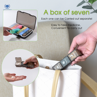 Dispenser Pil Reusable Food Grade dengan Cetakan SunMoon, Wadah Tablet untuk Pemberian Obat Pagi dan Malam di Panti Jompo