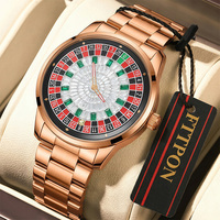 Montre à quartz FTTPON Lucky 7 Roulette Game God of Gamblers, nouvelle montre de luxe étanche en acier inoxydable et cuir pour hommes, Reloj