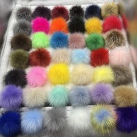 Pompons en fausse fourrure de renard et de raton laveur, 16 cm, pour loisirs créatifs, chapeaux, porte-clés, écharpes, moufles, sacs, accessoires, boules de poils