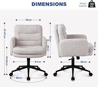 Chaise de bureau ergonomique à hauteur réglable, solide et à dossier moyen, table de toilette confortable en fausse fourrure, chaise pivotante de loisirs pour la maison