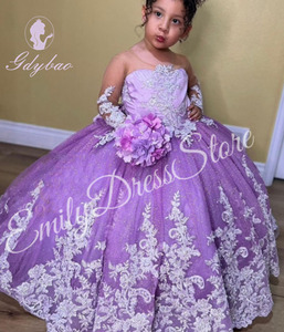 chinese dress ladies V Neck Mermaid Purple Lace Floral Long Prom Dress, Lavender Lace Forma   morievent