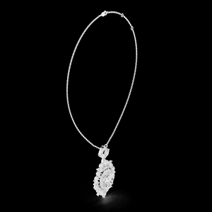 Pendentif de mariage luxueux en diamant ovale halo cluster avec diamants brillants et design élégant - Product Image 4