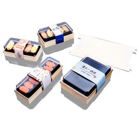 Boîte à sushi en bois jetable pour usage commercial, emballage rectangulaire recyclable pour plats à emporter, finition mate
