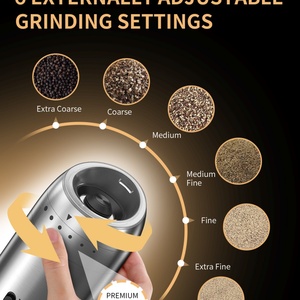 352ML Portable Automatic Electric Salt and <b>Pepper</b> Charging Base <b>Grinder</b> Set Sea Salt <b>Grinder</b> Electronic Salt and <b>Pepper</b> <b>Grinder</b> - Product Image 5