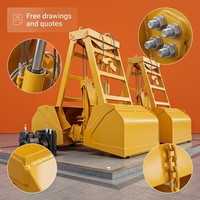 Grue de port hydraulique MRT 6-12 M avec télécommande radio, grappin de 1 à 20 mètres cubes, ouverture de mâchoire de 4500 mm pour céréales en vrac/engrais
