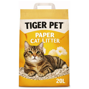 Tiger Pet Eko Dostu Gri Beyaz Kağıt Kedi Kumu 20L Doğal Koku Kontrolü Tozsuz Fabrika OEM ODM - Product Image 6