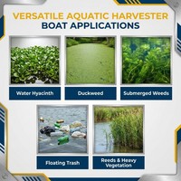 Machine multifonctionnelle pour la récolte des plantes aquatiques, pour la coupe des roseaux et le nettoyage des plantes aquatiques en rivière en Afrique