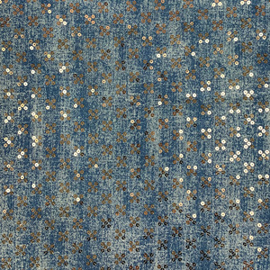ヘンリーテキスタイル 新着 ビーズ刺繍 ウォッシュ加工 スパンコール デニム生地 衣料品・靴・バッグ向け - Product Image 5