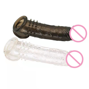 Reusable Realistic Soft Liquid Silicone <strong>Penis</strong> Extender Condom <strong>Man</strong> Couple Sex Toys Enlargement Extension Cock Sleeve - Product Image 4