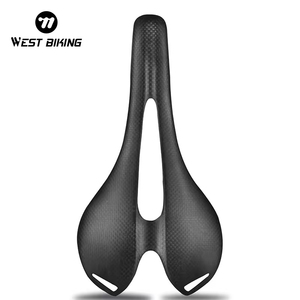 WEST BIKING-Coussin de selle de vélo de route, mat, brillant, noir, ultraléger, matériel en cuir de style simple - Product Image 1