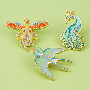 Broche de decoración para pavos reales, alfileres de solapa, alfiler de esmalte duro, insignia de Metal personalizada, alfileres de esmalte para ropa de mujer - Product Image 3