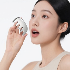 Peigne de massage à cinq dents en acier inoxydable 304 avec logo personnalisable pour la relaxation du cuir chevelu, la physiothérapie et le massage des méridiens - Product Image 4