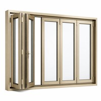 Ventana Plegable Horizontal Moderna de Aluminio, Acero Inoxidable, Vidrio Templado, para Cocina o Balcón, Tipo Acordeón, Fabricación Personalizada OEM ODM